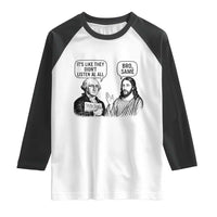 Funny George Washington and Jesus Satire Raglan Shirt Political Commentary Founding Fathers and Faith