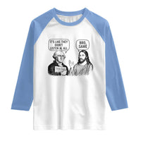 Funny George Washington and Jesus Satire Raglan Shirt Political Commentary Founding Fathers and Faith