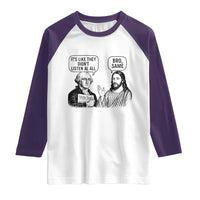 Funny George Washington and Jesus Satire Raglan Shirt Political Commentary Founding Fathers and Faith