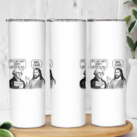 Funny George Washington and Jesus Satire Skinny Tumbler Political Commentary Founding Fathers and Faith