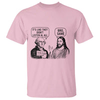 Funny George Washington and Jesus Satire T Shirt Political Commentary Founding Fathers and Faith