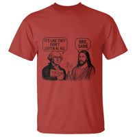 Funny George Washington and Jesus Satire T Shirt Political Commentary Founding Fathers and Faith