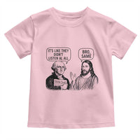 Funny George Washington and Jesus Satire Toddler T Shirt Political Commentary Founding Fathers and Faith