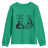 Funny George Washington and Jesus Satire Youth Sweatshirt Political Commentary Founding Fathers and Faith