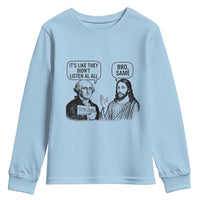 Funny George Washington and Jesus Satire Youth Sweatshirt Political Commentary Founding Fathers and Faith
