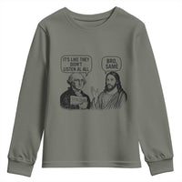 Funny George Washington and Jesus Satire Youth Sweatshirt Political Commentary Founding Fathers and Faith