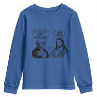 Funny George Washington and Jesus Satire Youth Sweatshirt Political Commentary Founding Fathers and Faith
