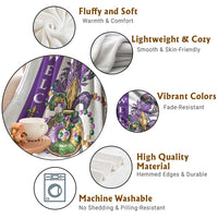 Crawfish & Beads Mardi Gras Welcome Throw Blanket Louisiana Party Outdoor Banner