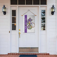 Crawfish & Beads Mardi Gras Welcome Garden Flag Louisiana Party Outdoor Banner