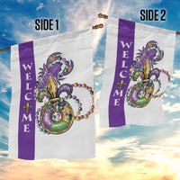 Crawfish & Beads Mardi Gras Welcome Garden Flag Louisiana Party Outdoor Banner