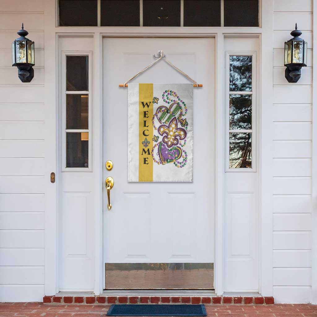 Gold Fleur De Lis Mardi Gras Welcome Garden Flag Festive Garden Yard Decor