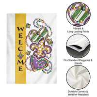 Gold Fleur De Lis Mardi Gras Welcome Garden Flag Festive Garden Yard Decor