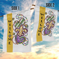 Gold Fleur De Lis Mardi Gras Welcome Garden Flag Festive Garden Yard Decor