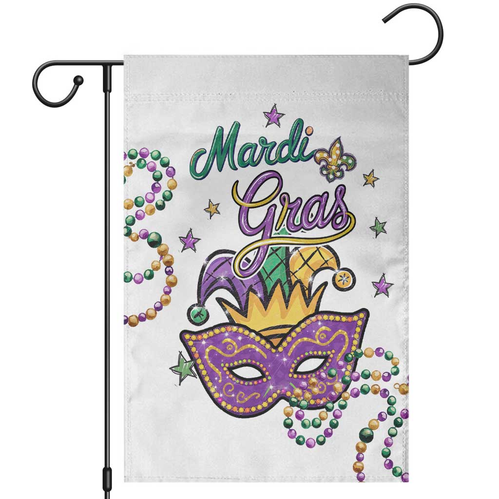 Mardi Gras Jester & Mask Welcome Garden Flag Fat Tuesday Yard Decor