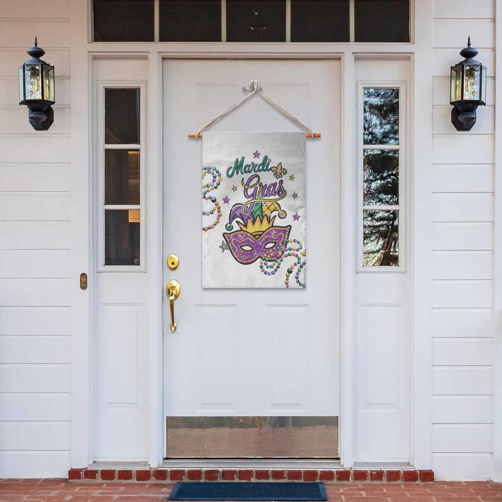 Mardi Gras Jester & Mask Welcome Garden Flag Fat Tuesday Yard Decor