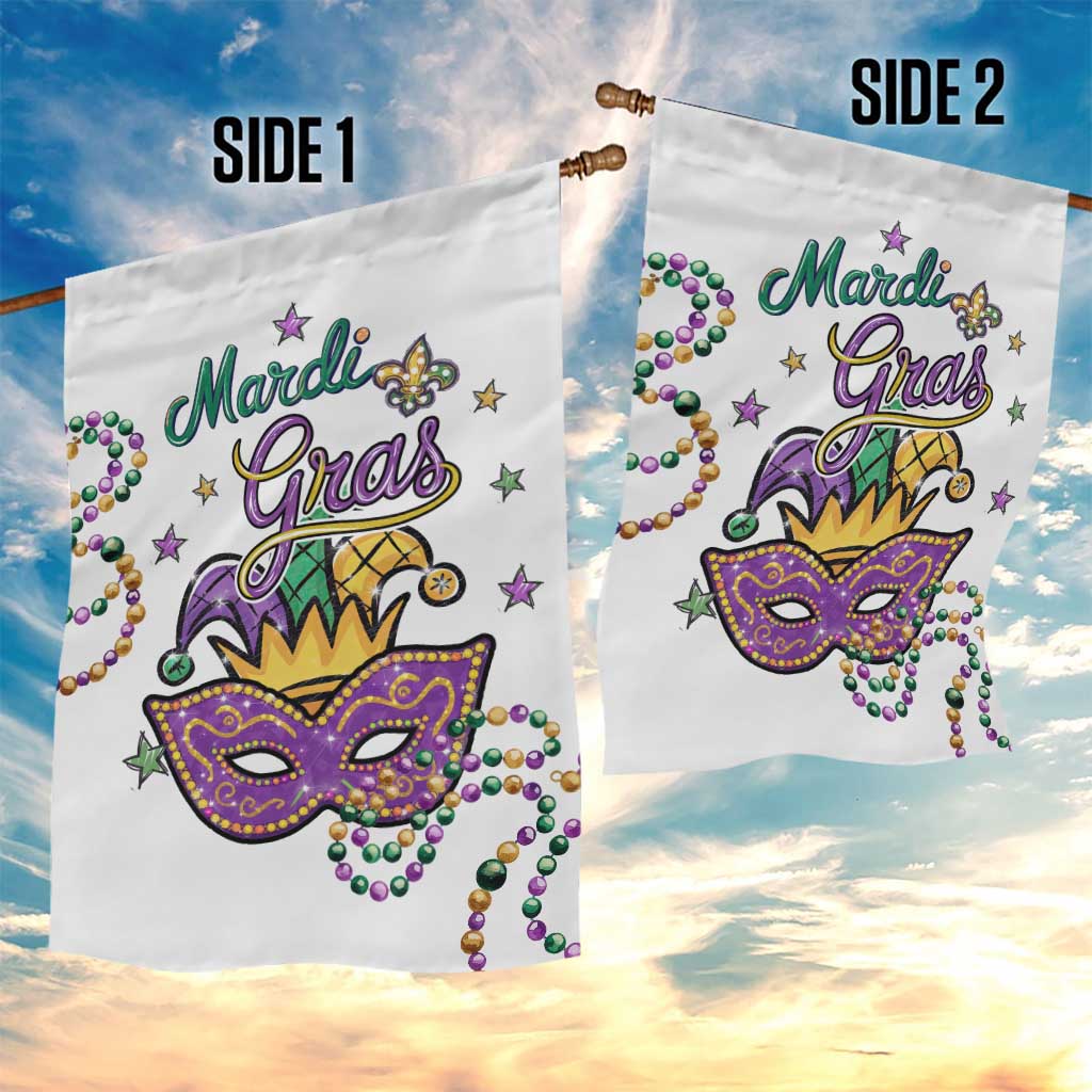 Mardi Gras Jester & Mask Welcome Garden Flag Fat Tuesday Yard Decor