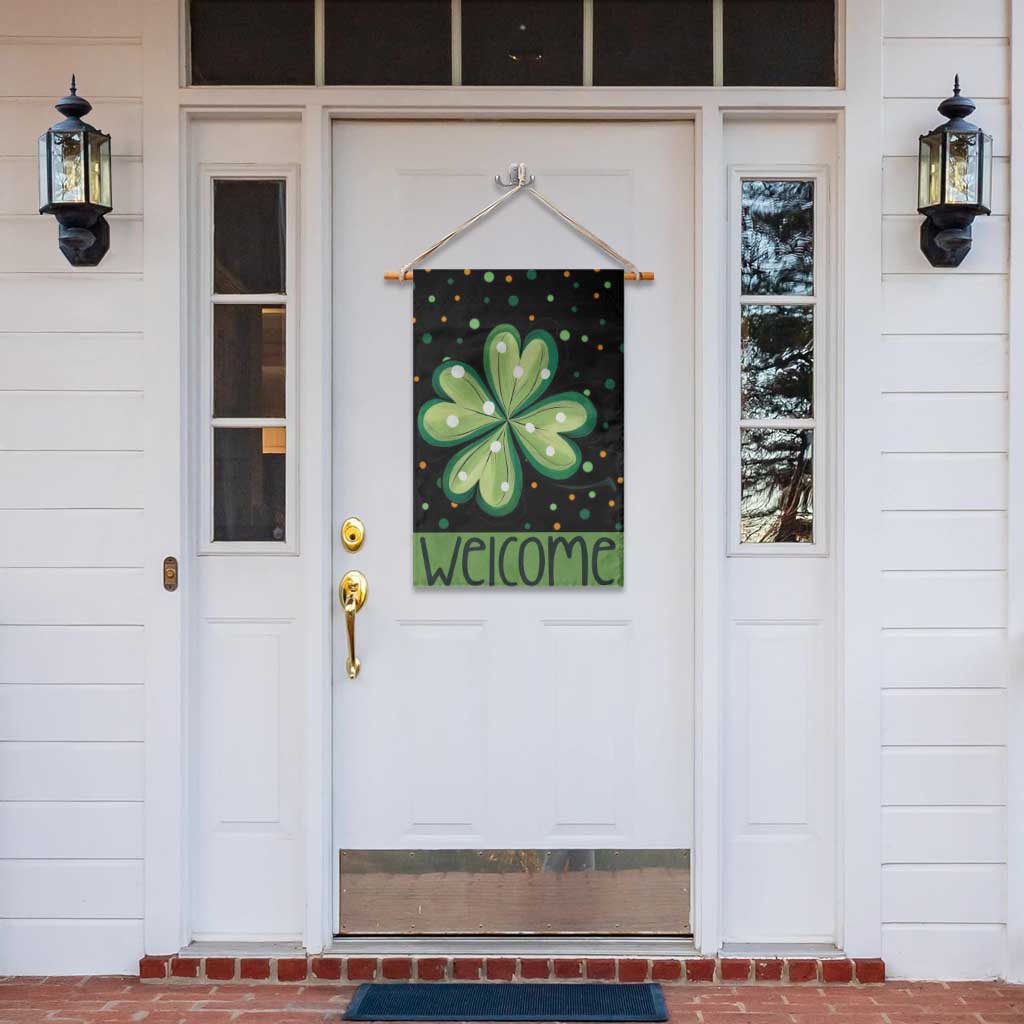 Green Dot Shamrock Welcome Garden Flag Lucky Clover St. Patrick's Day Outdoor Decor