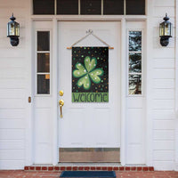 Green Dot Shamrock Welcome Garden Flag Lucky Clover St. Patrick's Day Outdoor Decor