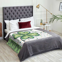 Lucky Shamrock Welcome Throw Blanket Green Dot Clover St. Patrick's Day Outdoor Decor