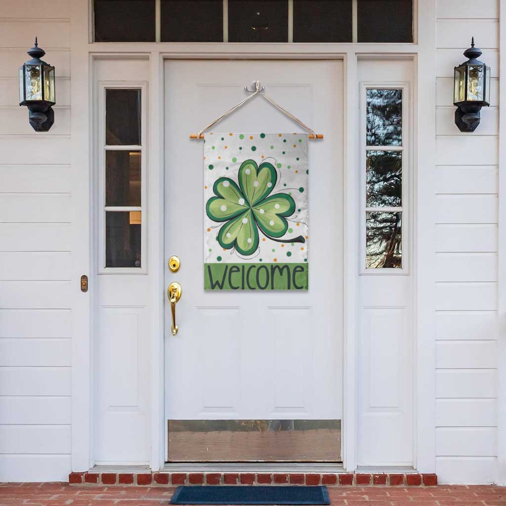Lucky Shamrock Welcome Garden Flag Green Dot Clover St. Patrick's Day Outdoor Decor