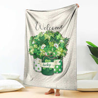 Lucky Irish Shamrocks Mason Jar Throw Blanket Clovers St. Patrick’s Day Welcome Yard Decor