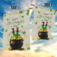 Happy St. Patrick’s Day Garden Flag Lucky Leprechaun with Gold & Rainbow Yard Decor