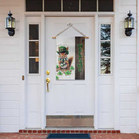 St. Patrick's Day Squirrel Leprechaun Welcome Garden Flag Lucky Shamrocks Pot of Gold
