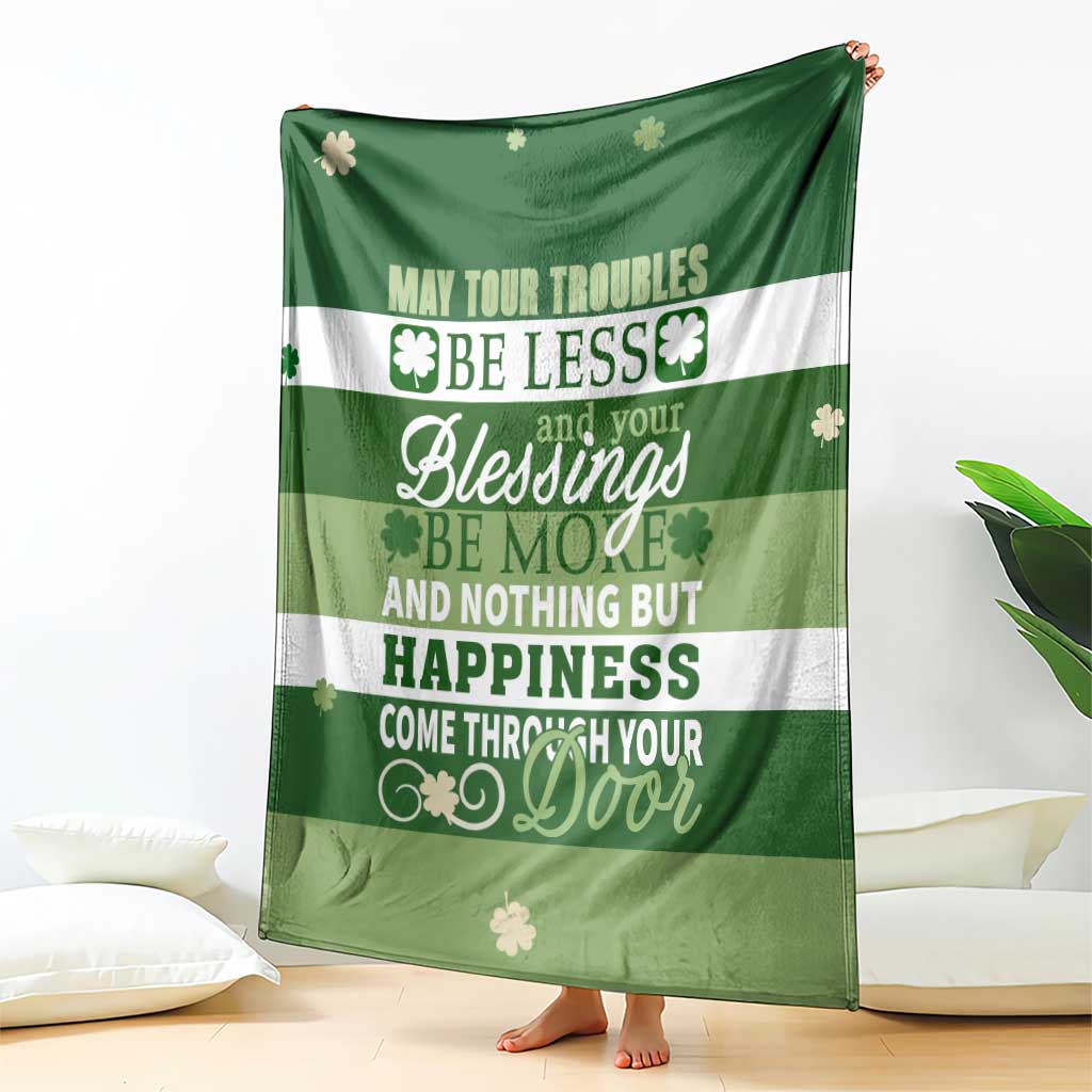 St. Patrick’s Day Blessings Throw Blanket Irish Shamrock Luck And Happiness Wishes Yard Decor