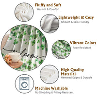 Lucky Shamrocks Welcome Throw Blanket Green Clovers St. Patrick's Day Minimalist