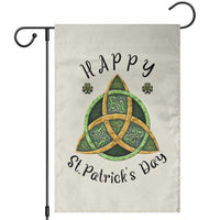 Celtic Knot Trinity Garden Flag Happy St Patricks Day Lucky Shamrocks
