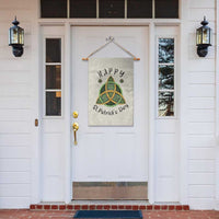 Celtic Knot Trinity Garden Flag Happy St Patricks Day Lucky Shamrocks