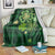 Green Buffalo Plaid Shamrock Throw Blanket Happy St. Patrick's Day Irish Home Yard Decoration