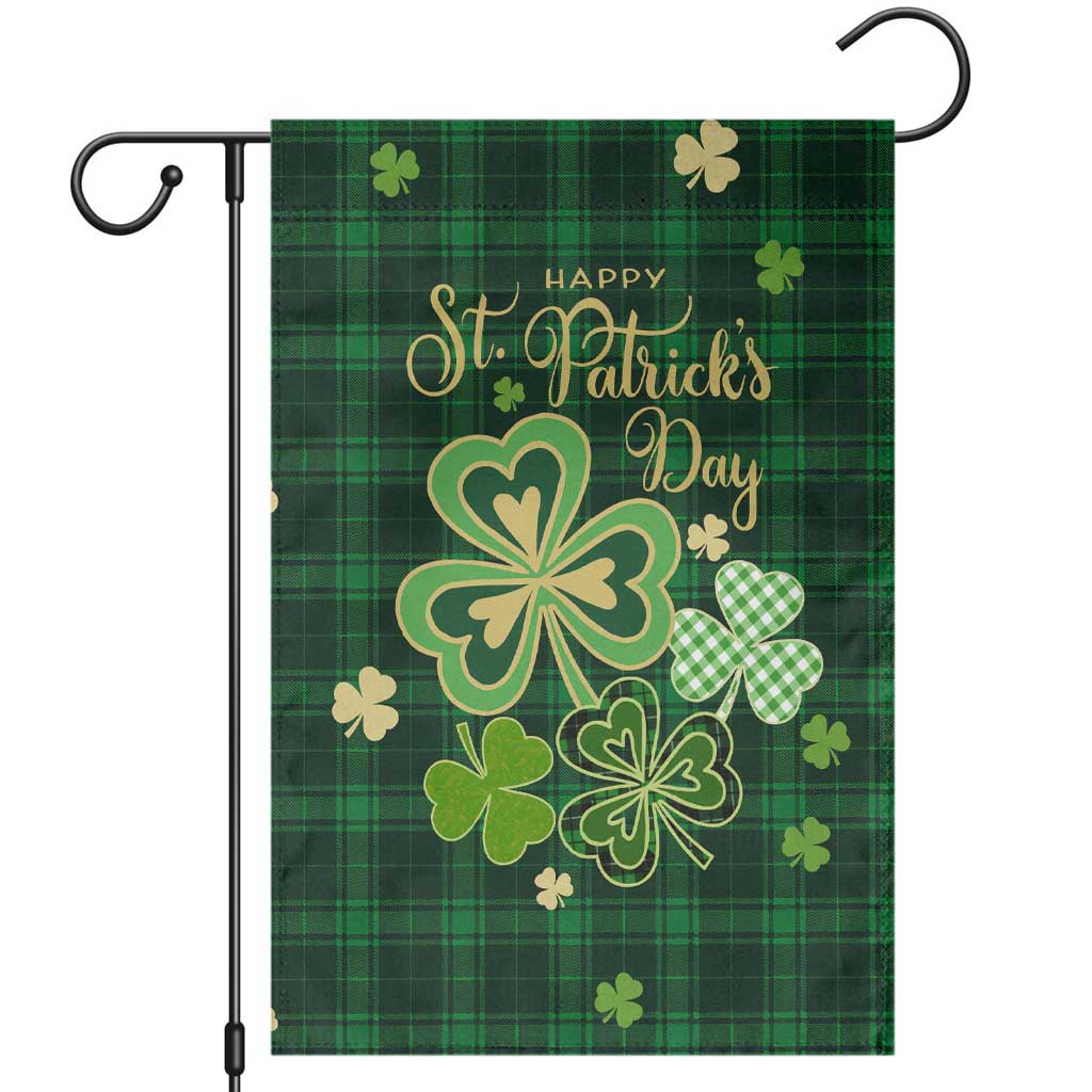 Green Buffalo Plaid Shamrock Garden Flag Happy St. Patrick's Day Irish Home Yard Decoration
