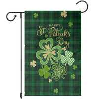 Green Buffalo Plaid Shamrock Garden Flag Happy St. Patrick's Day Irish Home Yard Decoration