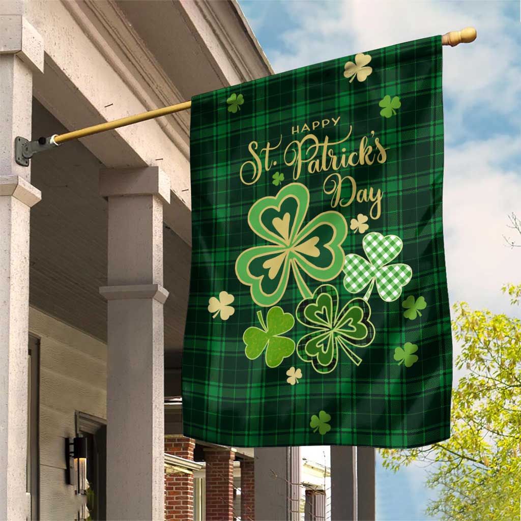 Green Buffalo Plaid Shamrock Garden Flag Happy St. Patrick's Day Irish Home Yard Decoration