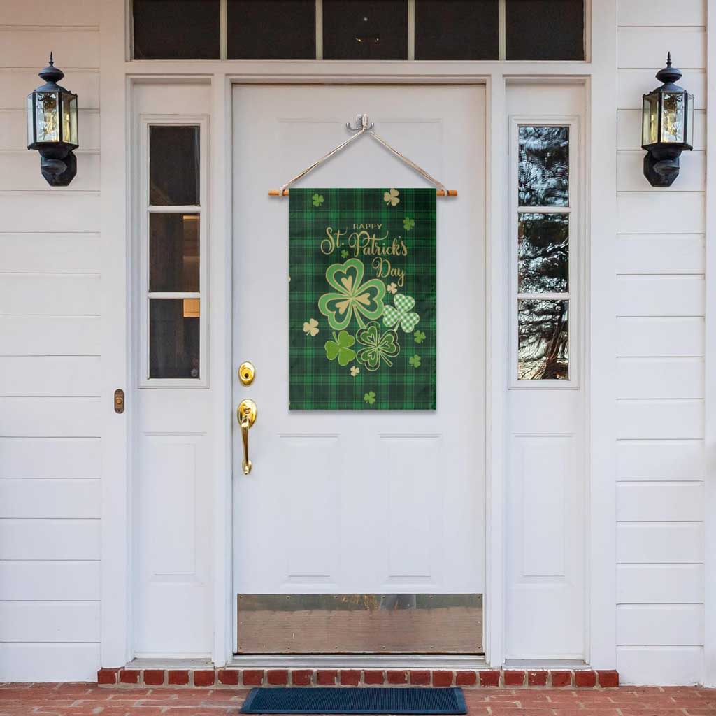 Green Buffalo Plaid Shamrock Garden Flag Happy St. Patrick's Day Irish Home Yard Decoration