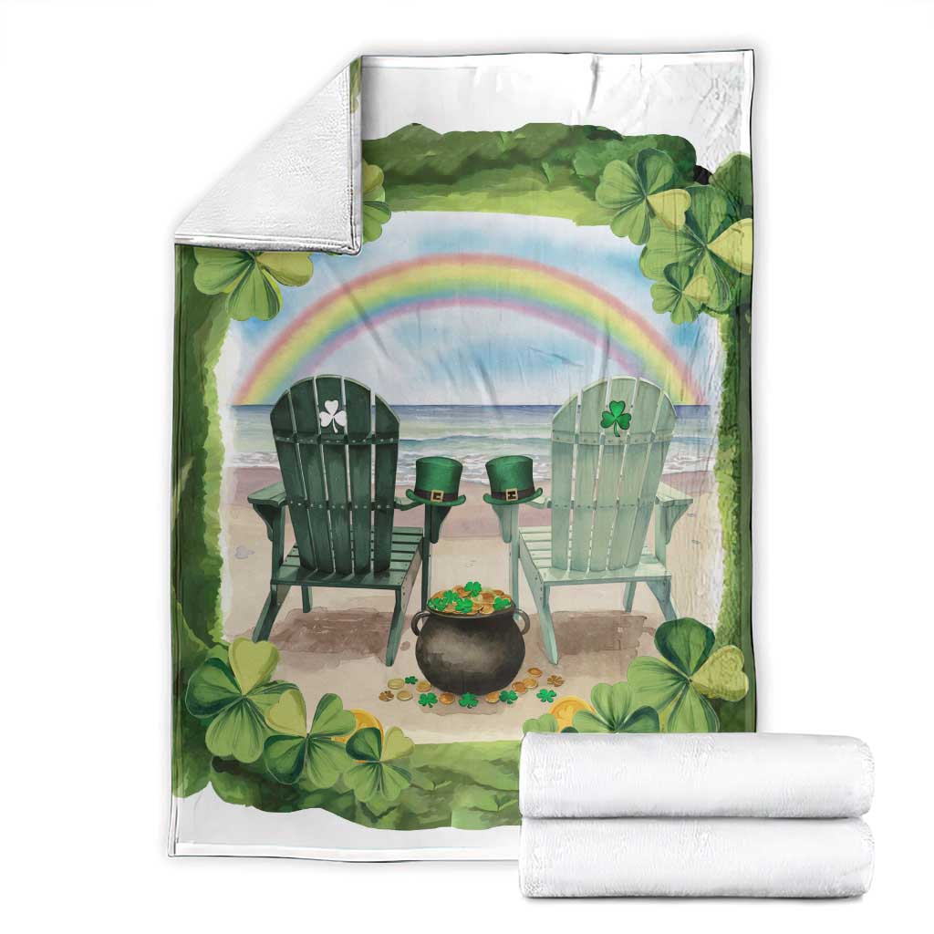 Lucky Shamrocks Beach Vibe Throw Blanket