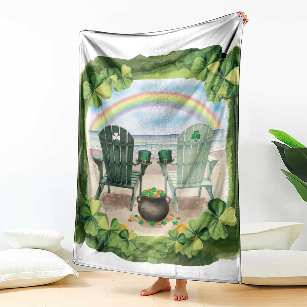 Lucky Shamrocks Beach Vibe Throw Blanket