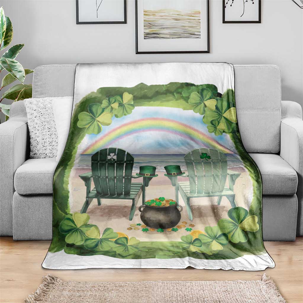 Lucky Shamrocks Beach Vibe Throw Blanket
