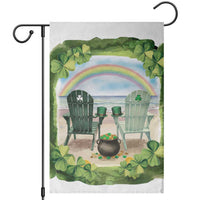 Lucky Shamrocks Beach Vibe Garden Flag