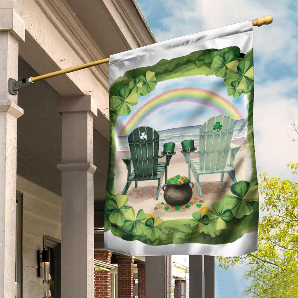 Lucky Shamrocks Beach Vibe Garden Flag