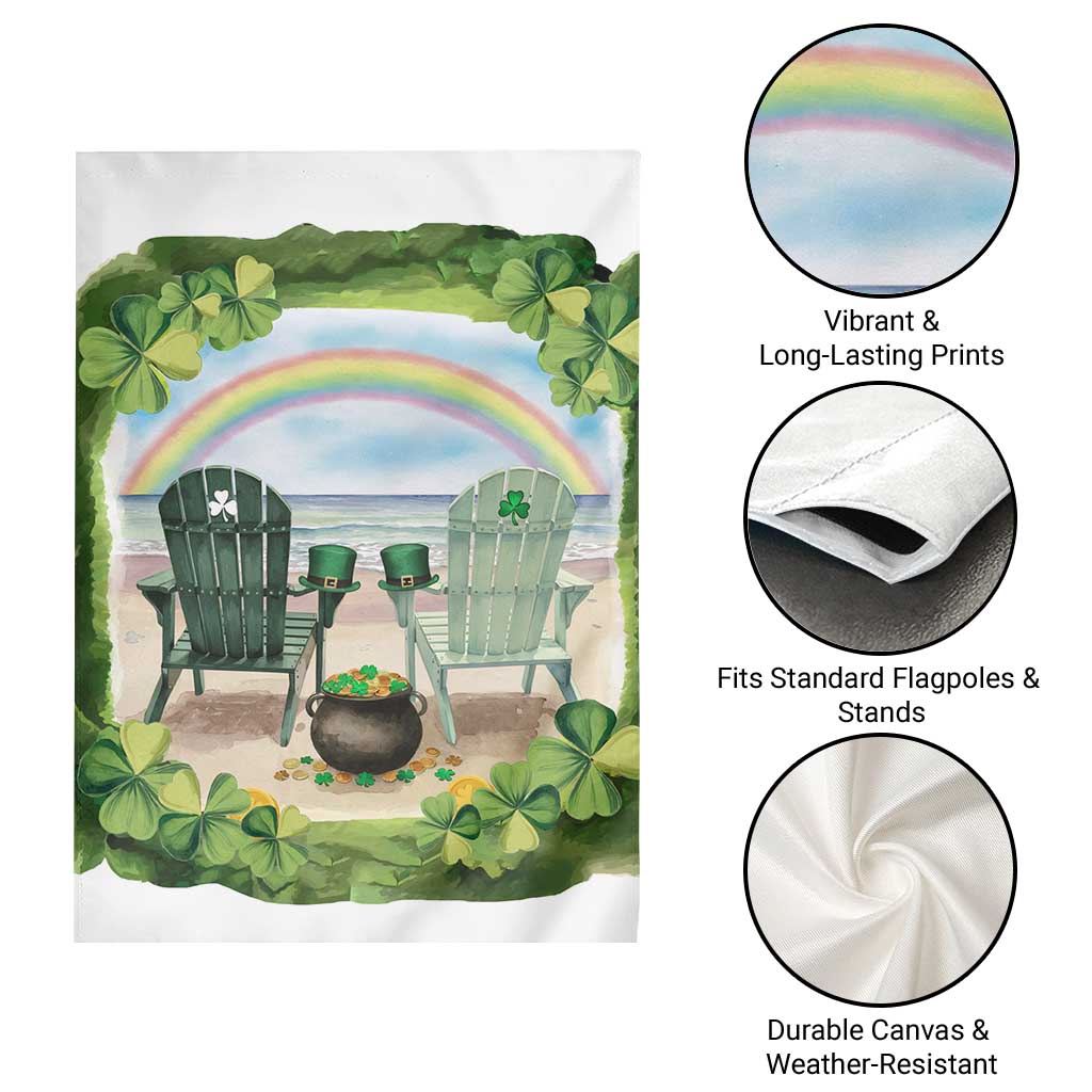 Lucky Shamrocks Beach Vibe Garden Flag