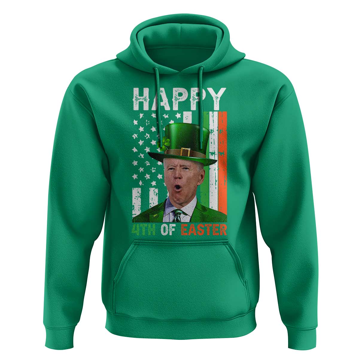 Funny Biden St Patricks Day Hoodie Happy 4th Of Easter American Irish Flag Shamrock