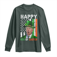 Funny Biden St Patricks Day Long Sleeve Shirt Happy 4th Of Easter American Irish Flag Shamrock