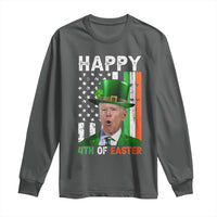 Funny Biden St Patricks Day Long Sleeve Shirt Happy 4th Of Easter American Irish Flag Shamrock
