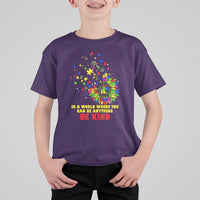 Autism Awareness Be Kind Sunflower Puzzle Autistic Support Kid T-Shirt - Wonder Print Shop