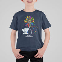 Elephant Autism Awareness Be Kind Puzzle Autistic Support Kid T-Shirt - Wonder Print Shop