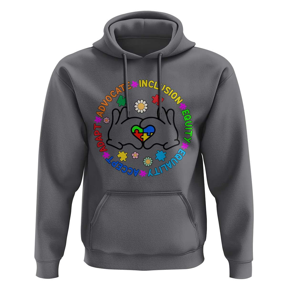 Accept Adapt Advocate Inclusion Equity Equality Autism Hoodie - Wonder Print Shop