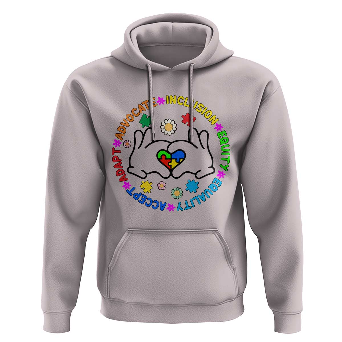 Accept Adapt Advocate Inclusion Equity Equality Autism Hoodie - Wonder Print Shop
