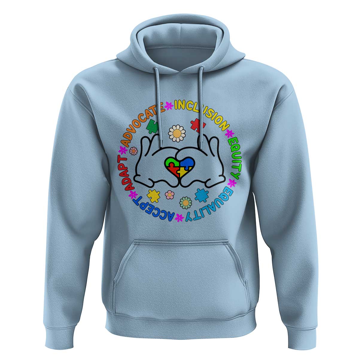Accept Adapt Advocate Inclusion Equity Equality Autism Hoodie - Wonder Print Shop